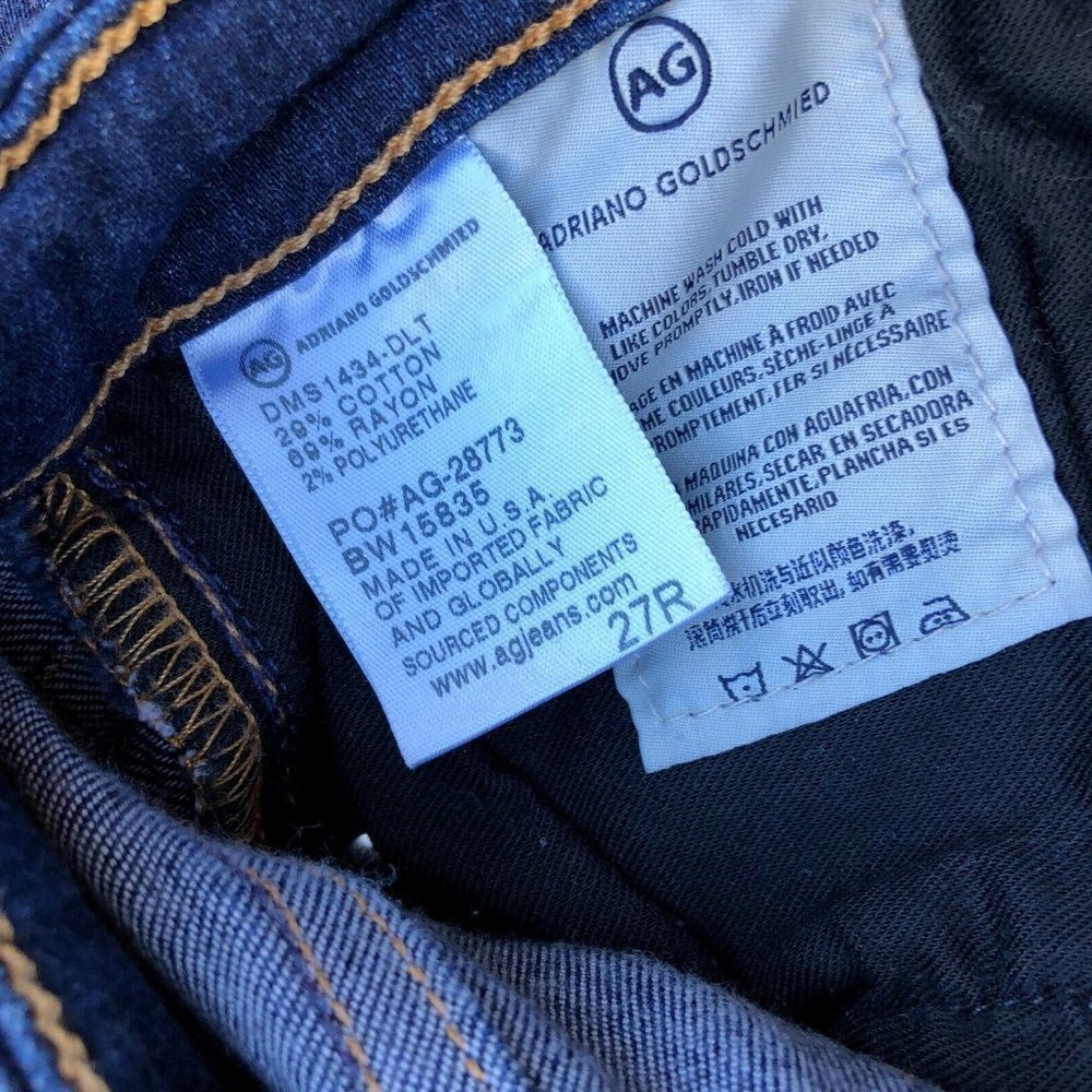 ADRIANO GOLDSCHMIED AG The Prima Mid Rise Cigarette Jeans Women's 27R Denim Blue - Picture 4 of 8